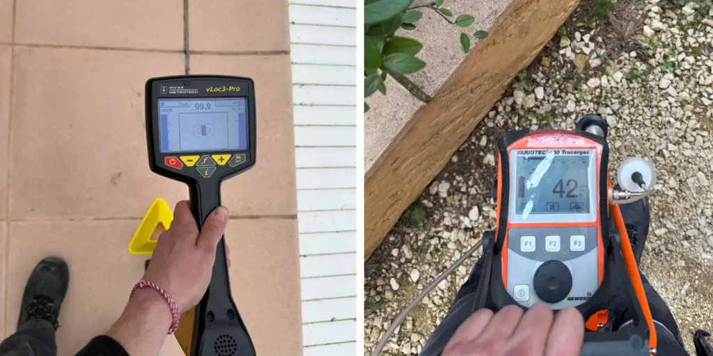 Entreprise spécialisée pour localiser une fuite à Alès. 2 fuite inspection detect eau fuites plombier