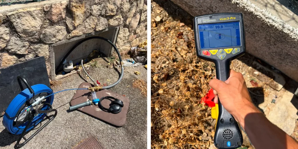 Détection d'une fuite entre compteur et habitation à Poulx 1 fuite compteur canalisation detect eau fuites